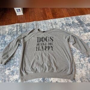 Ladies Torrid Dogs Make Me Happy Gray & Black Sweatshirt Size 3/3X